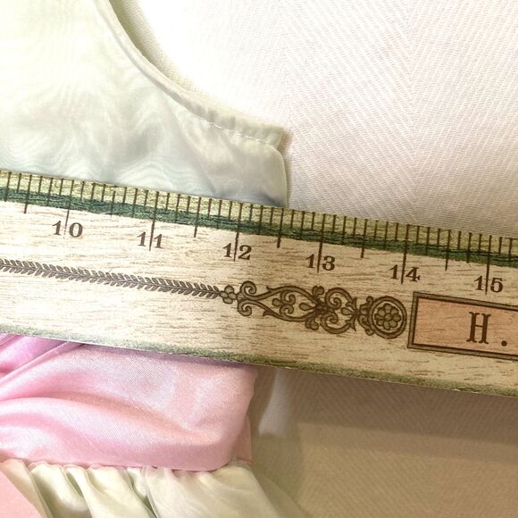 Jona Michelle Girls Dress Size 6 Spring Pastel Green Pink Floral Embroidered - Picture 7 of 12